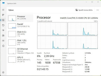 HP EliteDesk 800 G3,i5-6500,16GB,SSD,HDD, Nvidia,W11,LCD24" - 16