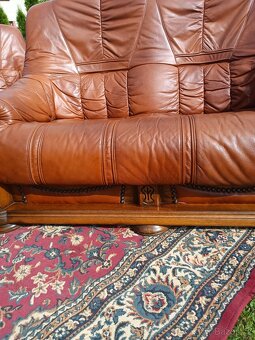 Kožená rustikální sedací souprava 3 - 2 - 1 .TOP STAV . - 16