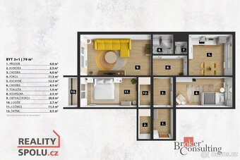 Prodej, byty/3+1, 79 m2, Urbánkova 3368/63, Modřany, 14300 P - 16