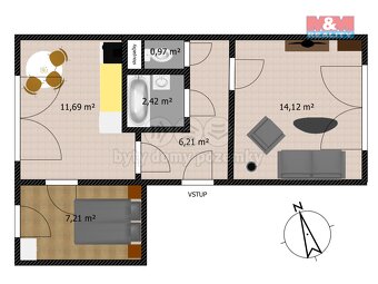 Prodej bytu 2+1, 43 m², Děčín, ul. Závodní - 16