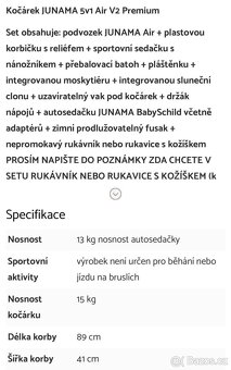 Kočárek Junama Air V2 5v1 - 16