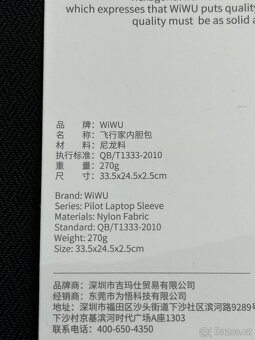 Wiwu taška na Macbook Air 13 M4 M3 M2 M1, NOVÁ brašna 13" - 16