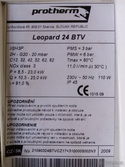 Protherm Leopard 24 BOV, Protherm Leopard 24 BTV - 16