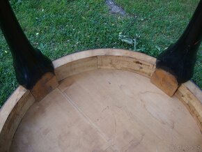 Starožitný dřevěný Gerstl kulatý stůl stolek 74x68 cm masiv - 16