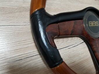 Velmi vzácný volant BBS, kůže, dřevo, W123, W124, W201, E28 - 16