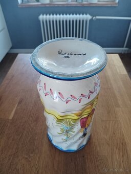 BRETAŇSKÁ FAJÁNS VÁZA QUIMPER RUČNĚ MALOVANÁ - 16