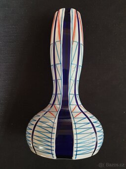 ZAMLUVENO-STAROŽITNÁ PŘEJÍMANÁ SKLENĚNÁ VÁZA RETRO 31CM - 16