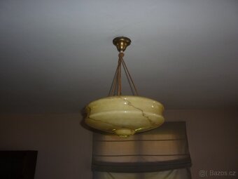 Starožitný lustr - sklo - 16