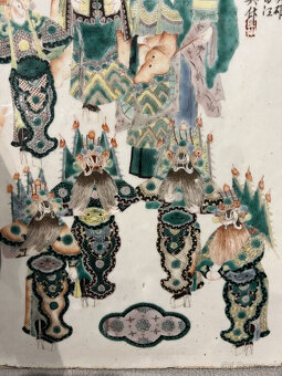 Ručně malované porcelánové talíře s čínskými rodinnými zelen - 16