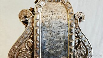 Ag stříbro stolní krucifix loťák rok 1864 biedermeier styl - 16