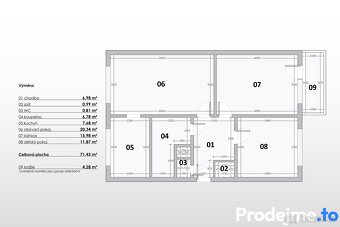 Prodej bytu 3+1, 75 m2 - Znojmo, ev.č. 100020 - 16