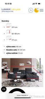 Prodám sedací soupravu s elektrickým výsuvem - 16