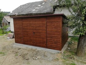 Plechová garáž 3x4, dekor dřeva, barva RAL, Zahradní domek - 16