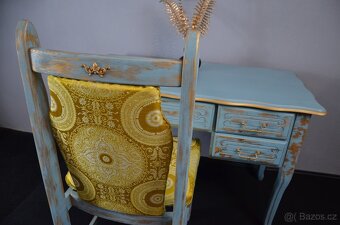 Dubový psací stůl s vintage patinou - 16