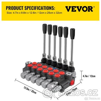 Hydraulický směrový řídicí ventil VEVOR, 6 řadový/3600 Nový - 16