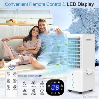 Nová přenosná klimatizace, zvlhčovač, ventilátor + ovladač. - 16