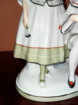Fasold Stauch Pierrot a kolombína porcelán soška - 16