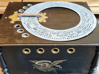 Starožitný hrací stroj, flašinet Ariosa, 1898, Německo - 16