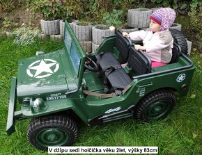 Dětský elektrický vojenský Jeep Willys - 16