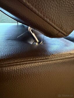 Kožená hnědá sedací souprava DeFo - 16