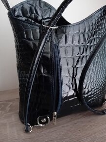 Genuine Leather dámská kabelka batůžek 2v1 kožená nová - 16