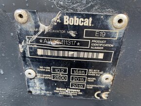 mini bagr  zn.Bobcat E19 kabina, dobrý stav,r.2015, 3196mth. - 16