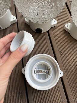 Retro porcelánové svietidlá DDR bublinkové & kryštál. - 16