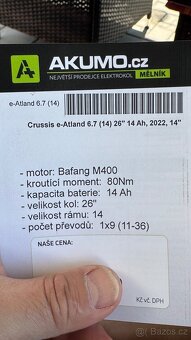 Elektrokolo Crussis e-Altland v 6.7 - kola 26'', ram 14' - 16