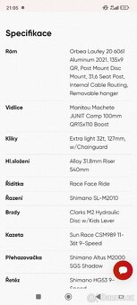 Orbea Laufey 20 H10 dětské mtb 20" - 16