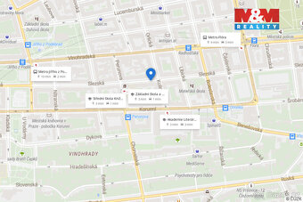 Pronájem bytu 2+kk, 42 m², Praha, ul. Slezská - 16