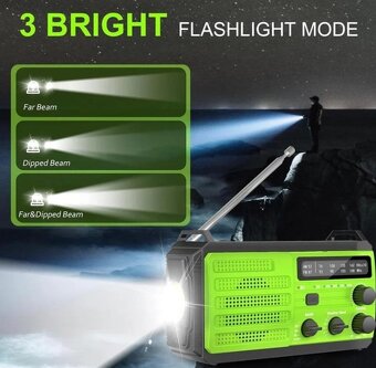 Solární rádio dynamo AM/FM power banka 8000 mAh - 16