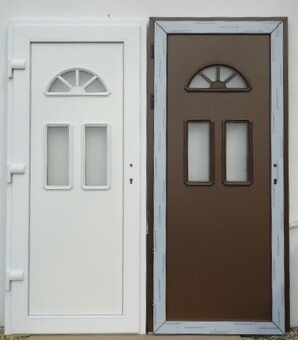 Dveře vchodové ořech. zlatý dub, antracit, mahagon, bílé . - 16