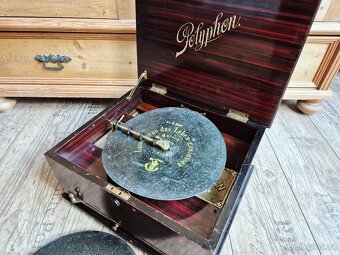 Starožitný hrací stroj Polyphon No 72G, 1890, s 8 zvonky - 16