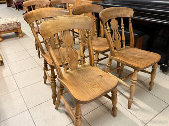 dvakrát historický set dubového stolu a šesti židlí - 16