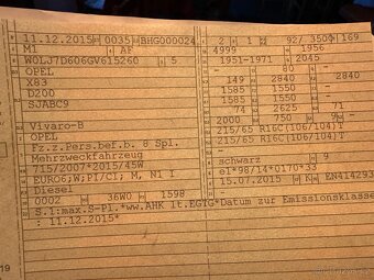 Vivaro 9mist, 2015, 92kW, Naj. 260 tkm, serviska - 16