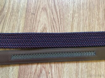 Nový dárkový set opasků BANDI - hnědý kožený, vínový pružný - 16