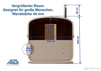 Sudová sauna 240cm AZS-ENGINEERING QUADRO 1QL - 16