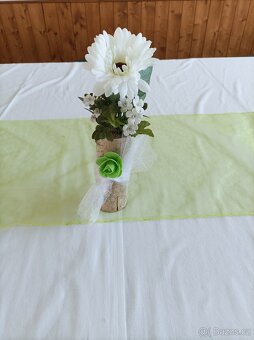 Svatební výzdoba, dekorace, svícny, organza, konfety, holub - 16