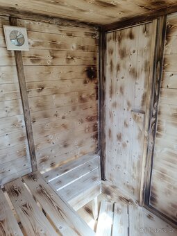 Finská venkovní sauna 2x2 m, pro až 6 osob,kamna na dřevo - 16