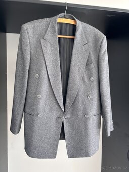 Pánský vlněný oblek - šedý, velikost 46 - 16