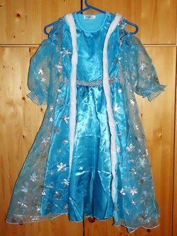 Překrásné dlouhé šaty princezna Elza + plášť vel.122/128. - 16