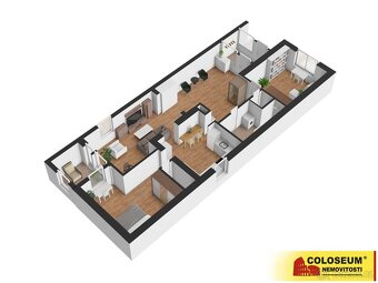 Moravany, byt 3+kk OV 115,7 m2, zahrada, pergola, garáž, baz - 16