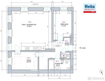 Pronájem nadstandardního bytu 3+kk, 73 m2 s výhledem na radn - 16