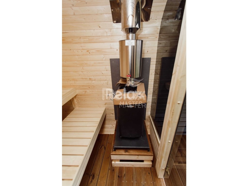 Zahradní finská sauna CUBE sauna 3M s terasou - 17