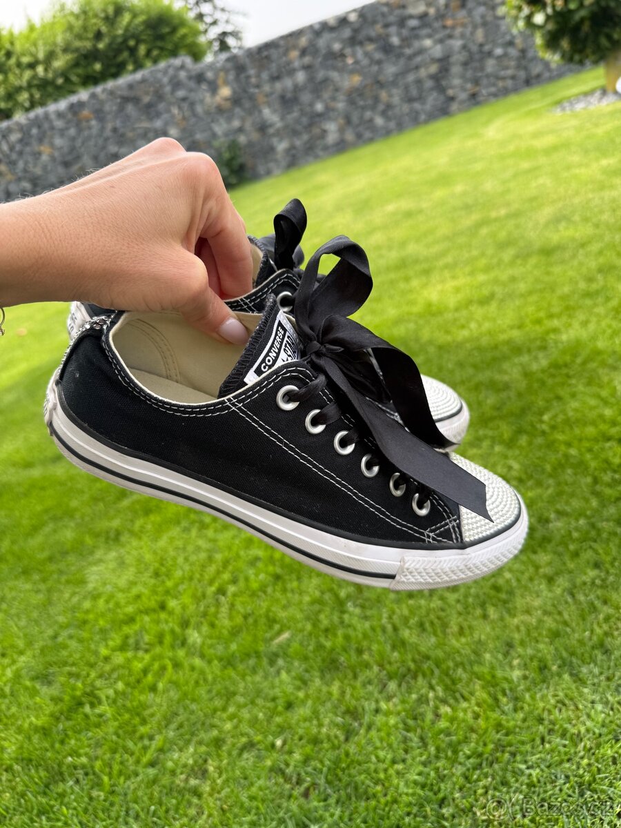 Luxusní, černé tenisky Converse s kamínky Swarovski - 17