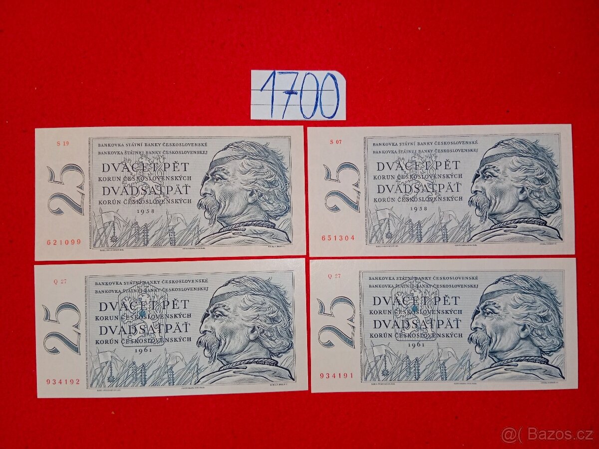 Československé bankovky třetí část ceny jsou za ks a na fotu - 17