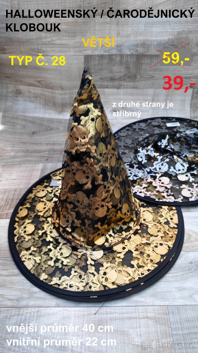 Čarodějnické klobouky - VĚTŠÍ - SLEVA na vše - 17