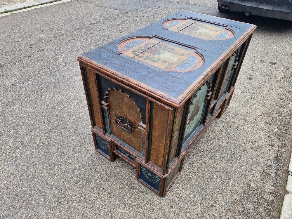 Komoda , malovana truhla, intarzovany pribornik - 17