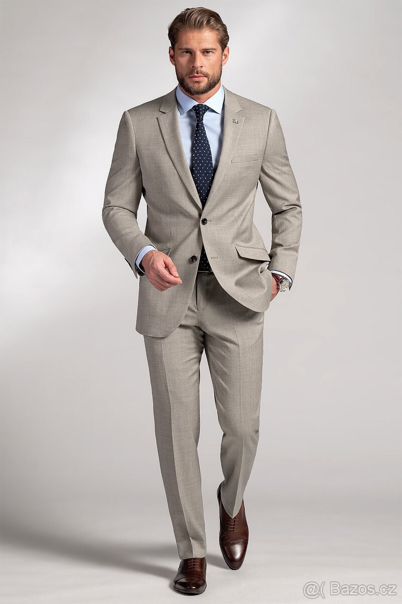 Pánský svatební oblek BANDI Pontarelli Sabbia (Slim Fit) - 17