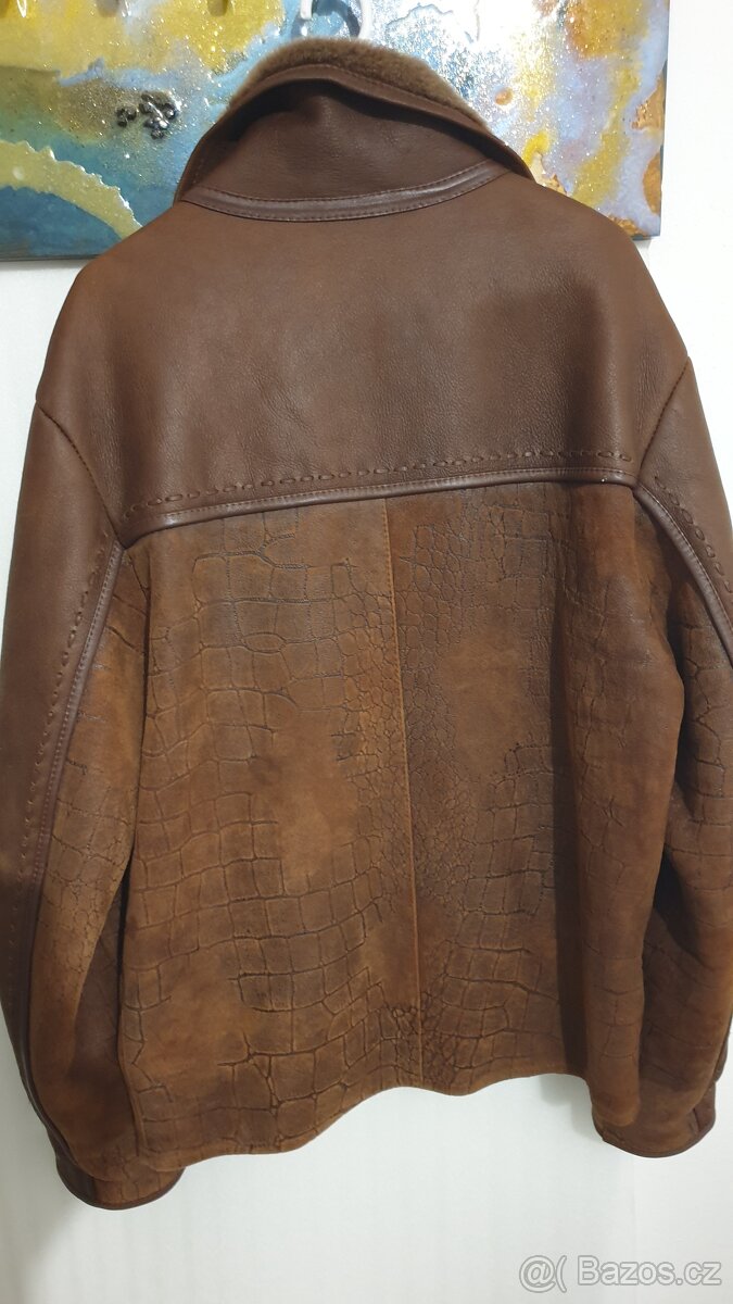 pánský kožený kabát z ovčí kůže L - 17